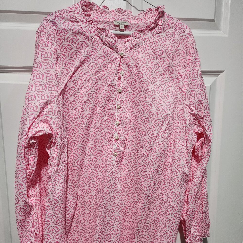NEW - Talbots pink/white blouse - Size 2X